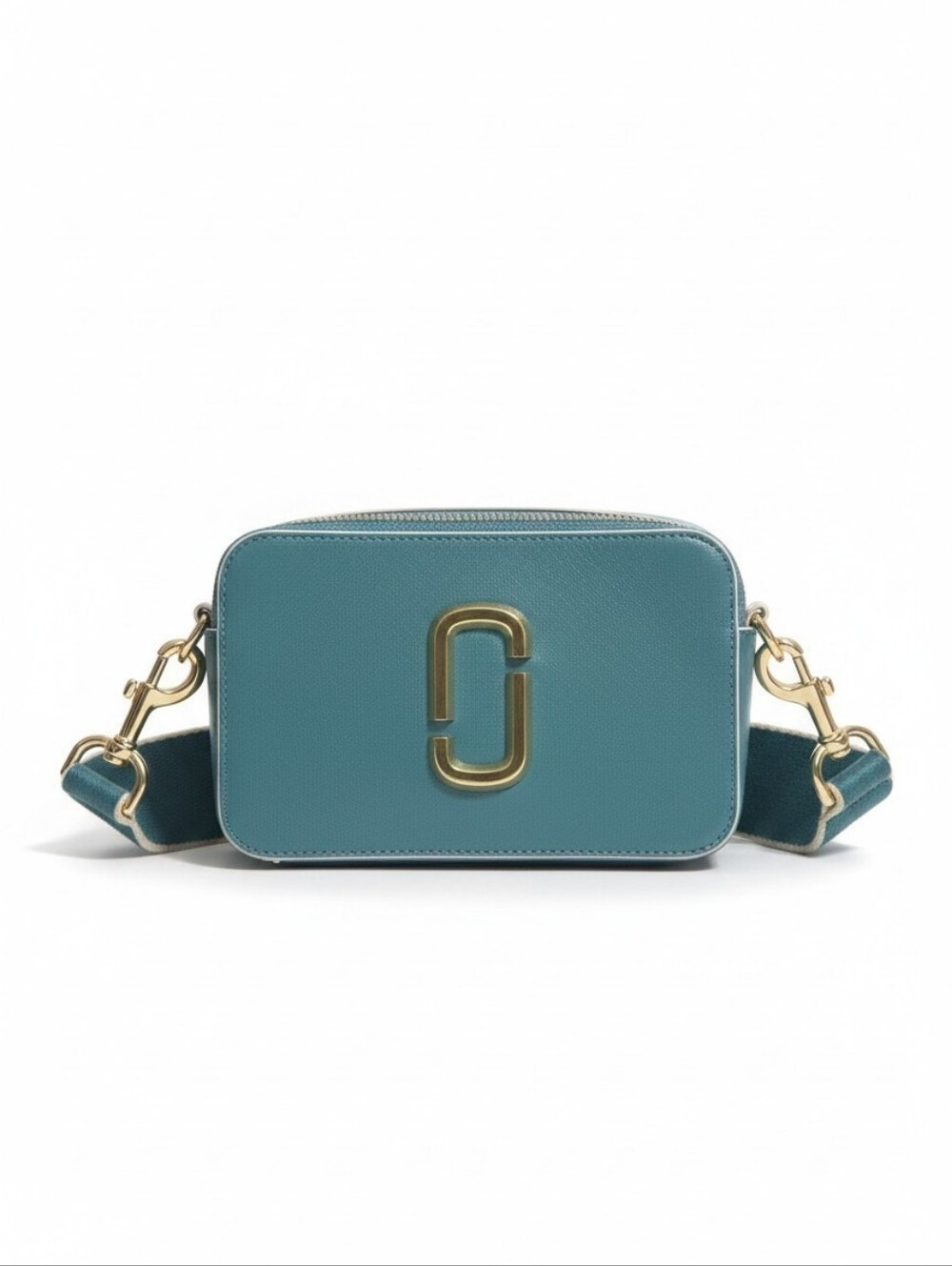 Marc Jacobs The Snapshot Blue & White Saffiano Leather Crossbody Bag